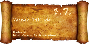 Vainer Tünde névjegykártya
